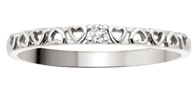 RL54299 .02 Diamond Ring with Hearts