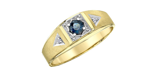 Mens Sapphire + Diamond Ring .016ctw DD7770YG