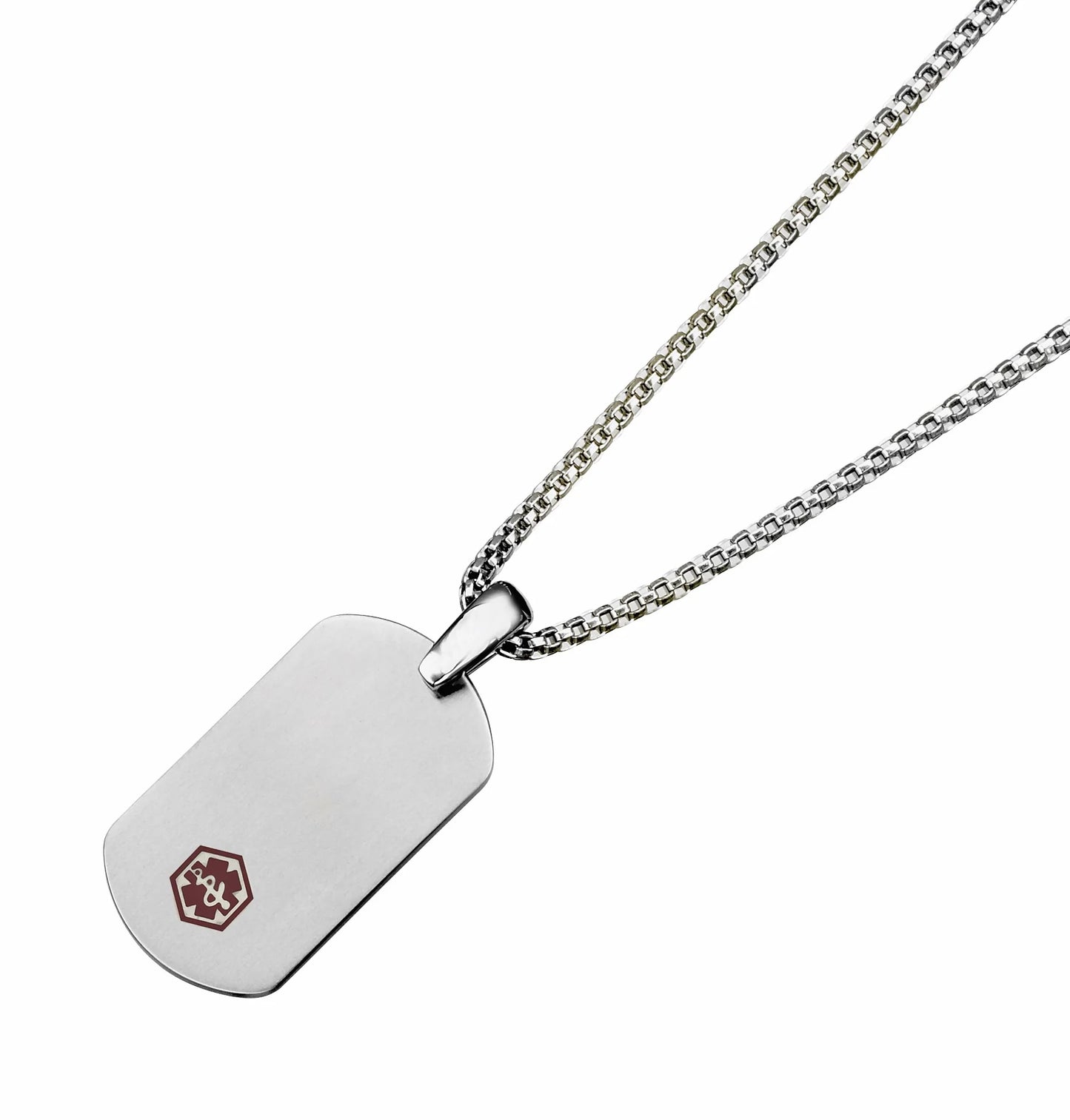Medic Alert Titanium Pendant Stainless Steel Chain