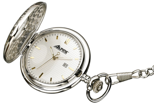 W3372 Two Toned Quartz Pocket Watch with Picture Window
