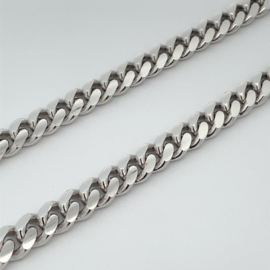 CUBAN180Rh Silver Cuban Link