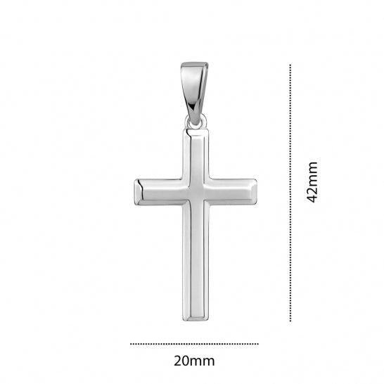 S105295P/10RH Silver Large Cross Pendant