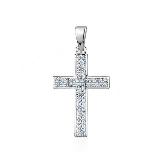 S759106PA/1RH 925 Silver Cubic Cross 14x28mm