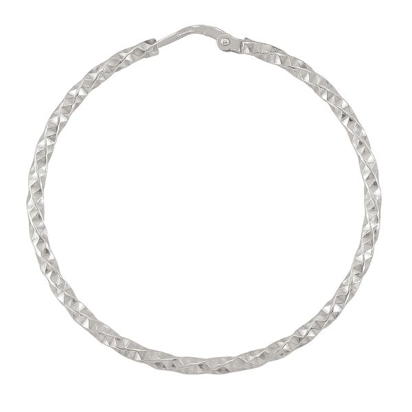 SLV23 Silver Sparkle 35mm Hoops