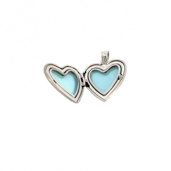 SS10858 925 Silver Medium Heart Lockets