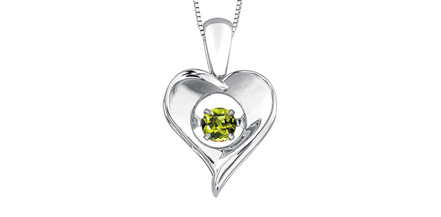 925 Peridot Pulse Heart