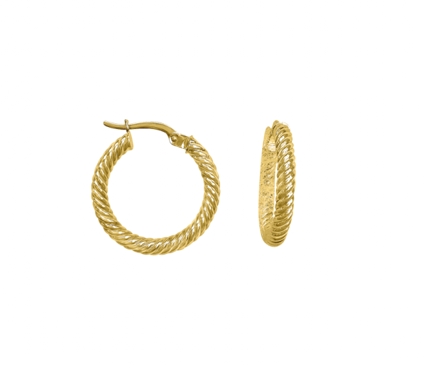 TECA304-YG 10k YG Spiral Round Hoops