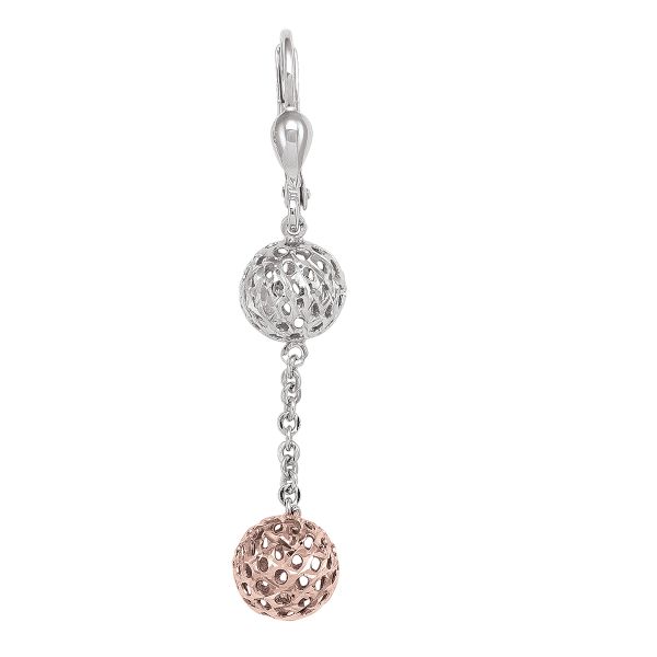TECA76 10KWR 2-Tone Dangle Ball Earrings
