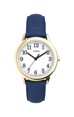 T2N9549J- Ladies Yellow Tone with Blue Leather Band Timex