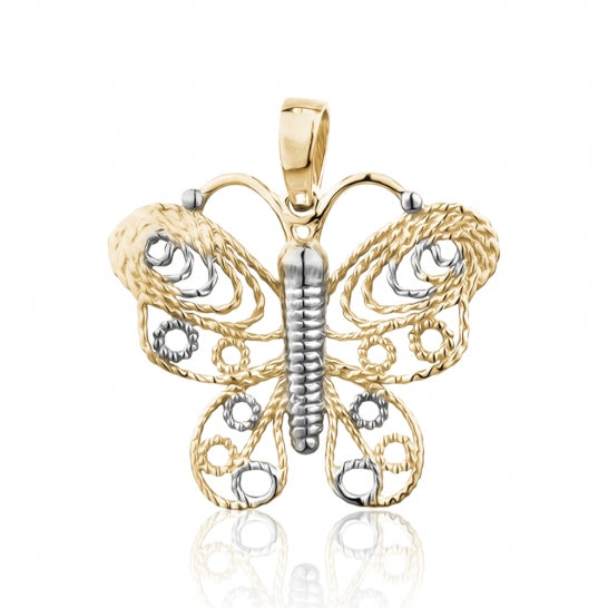 Z-3147 10K 2-Tone Butterfly Pendant