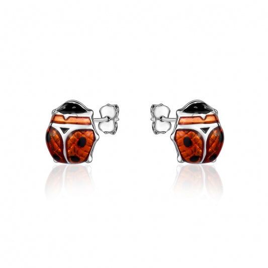 925 Lady Bug Studs