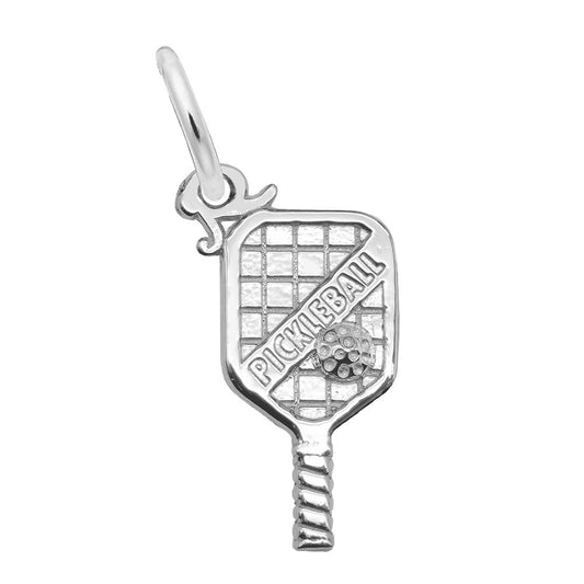 1028-925 Rhodium Plated Pickleball Paddle Charm
