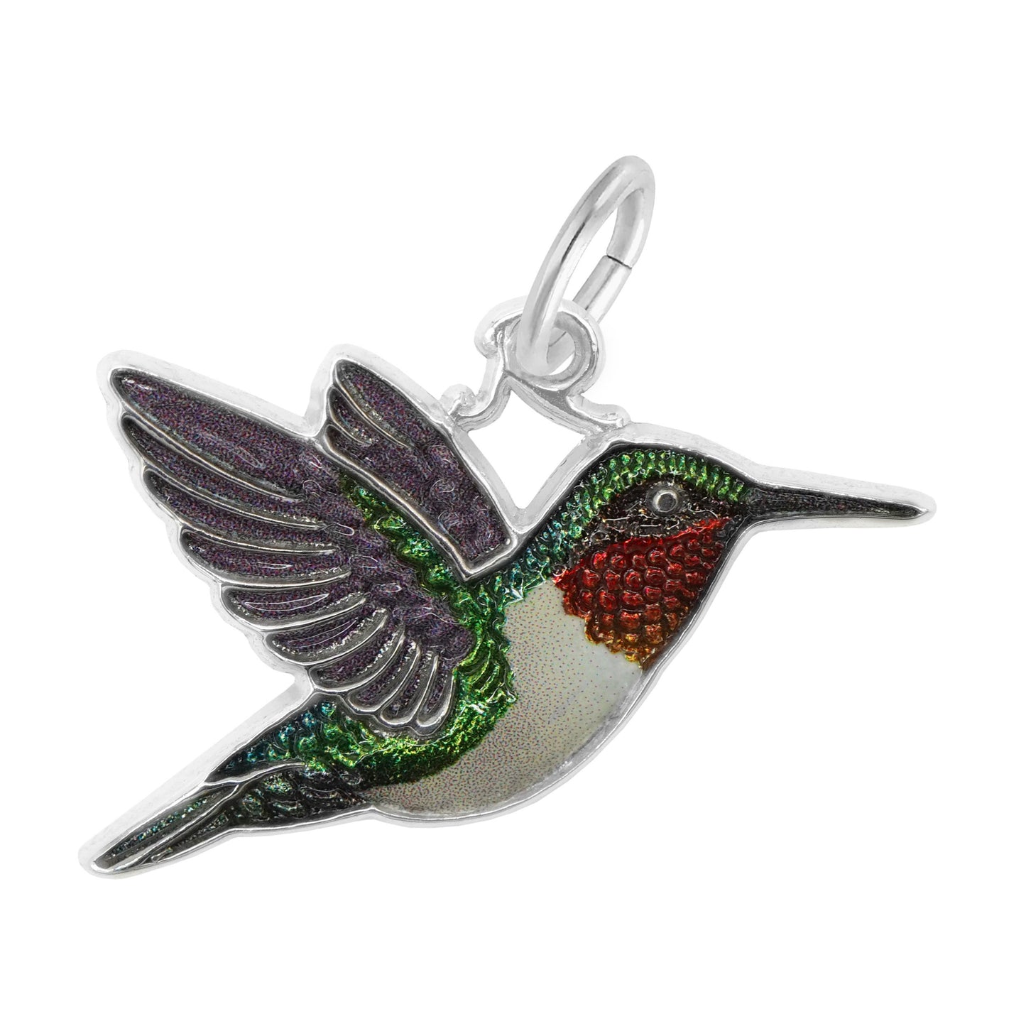 1144-001- 925 Painted Hummingbird Charm