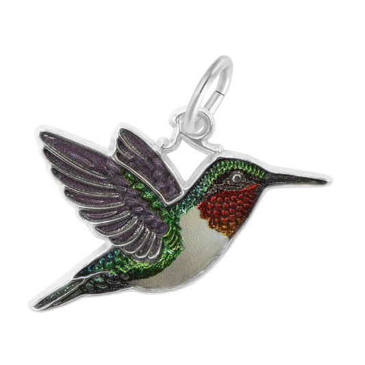 1144-001- 925 Painted Hummingbird Charm