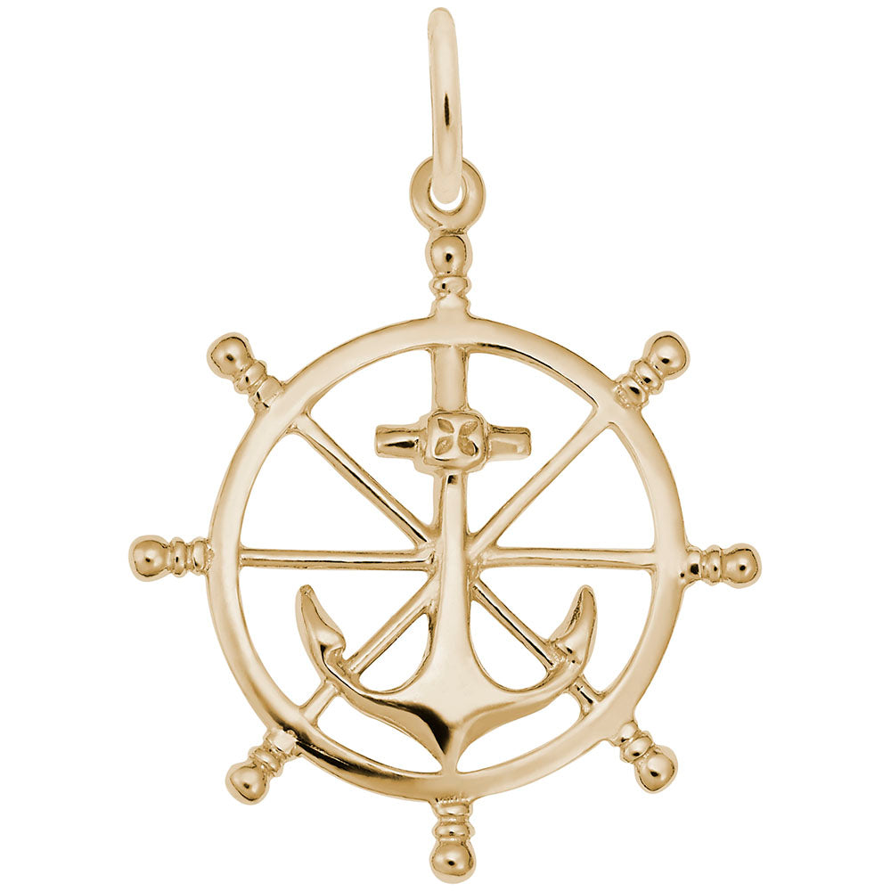 1584 10KY Ship Anchor and Wheel Pendant