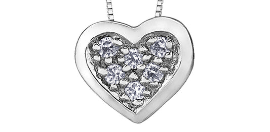 B10 10kw .05 ct Diamond Heart Pendant