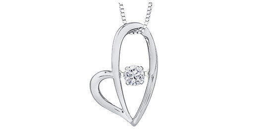B1 10K WG .02 DiaHeart Pendant