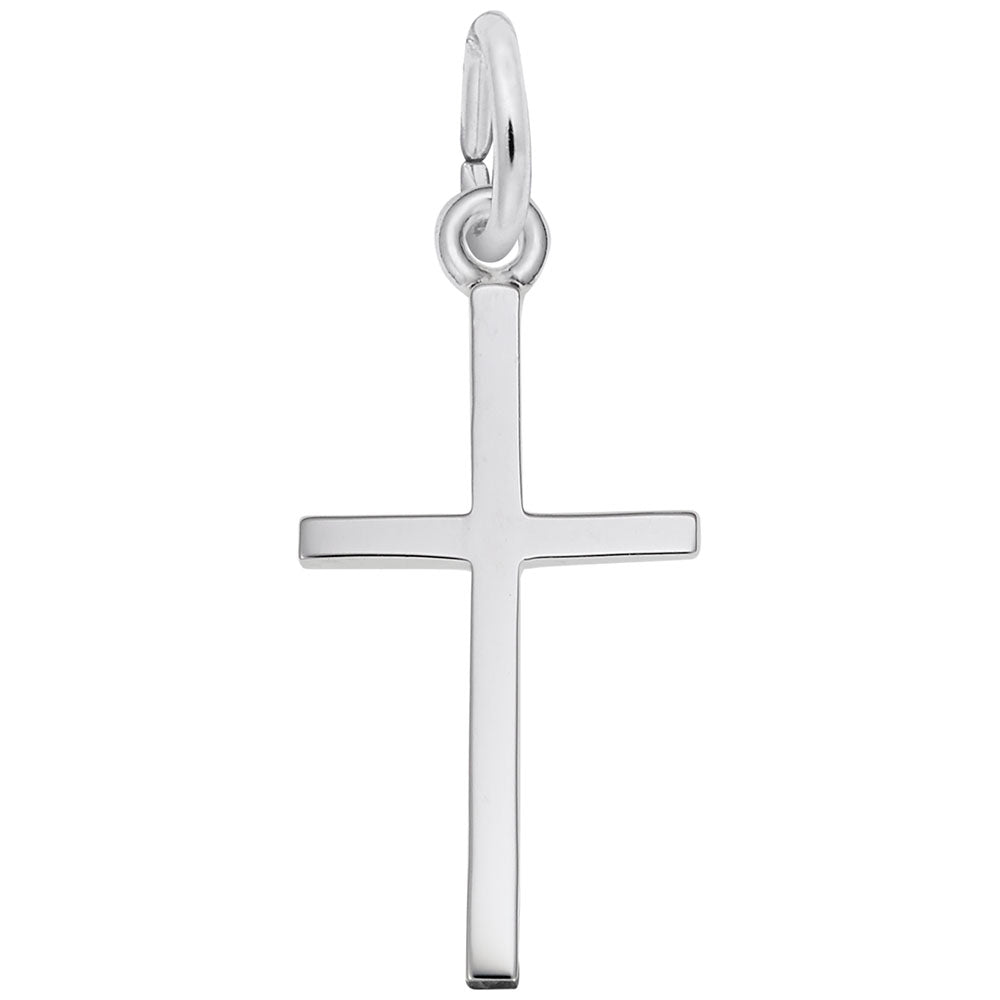 4920-925 Cross medium thin Rhodium Plated