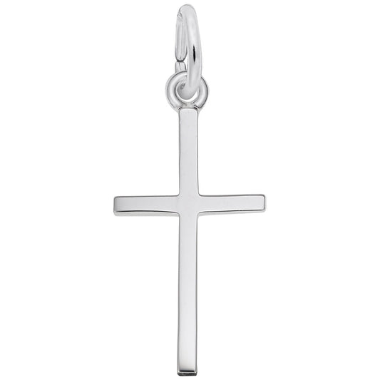 4920-925 Cross medium thin Rhodium Plated