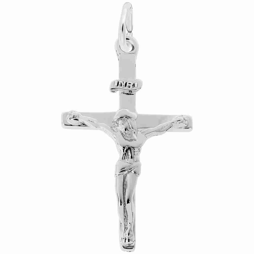 4937-Silver Crucifix Cross Charm