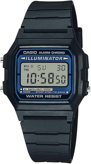 F-105W-1ACR Casio Black Digital Illuminator