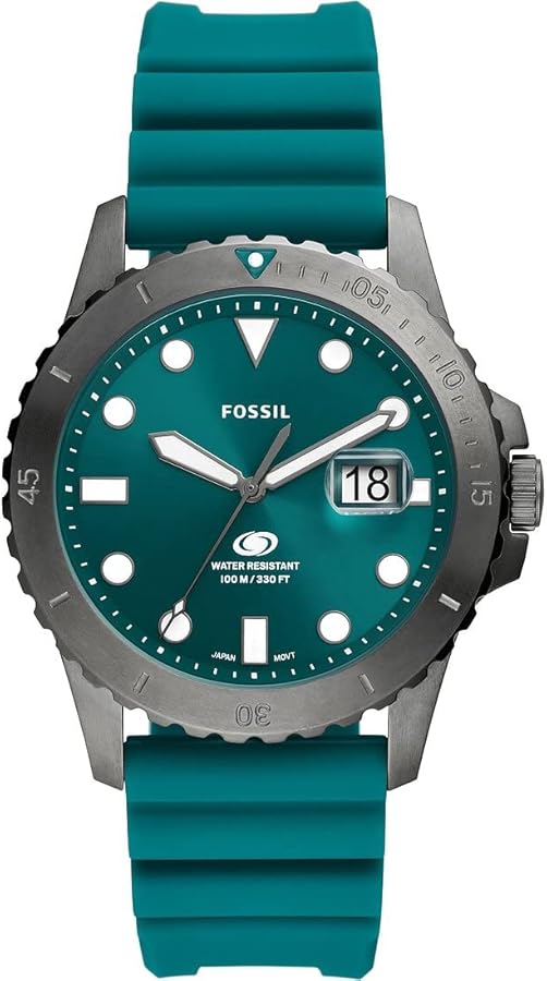 FS5995 Fossil Blue Dive Three-Hand Date Oasis Silicone Watch