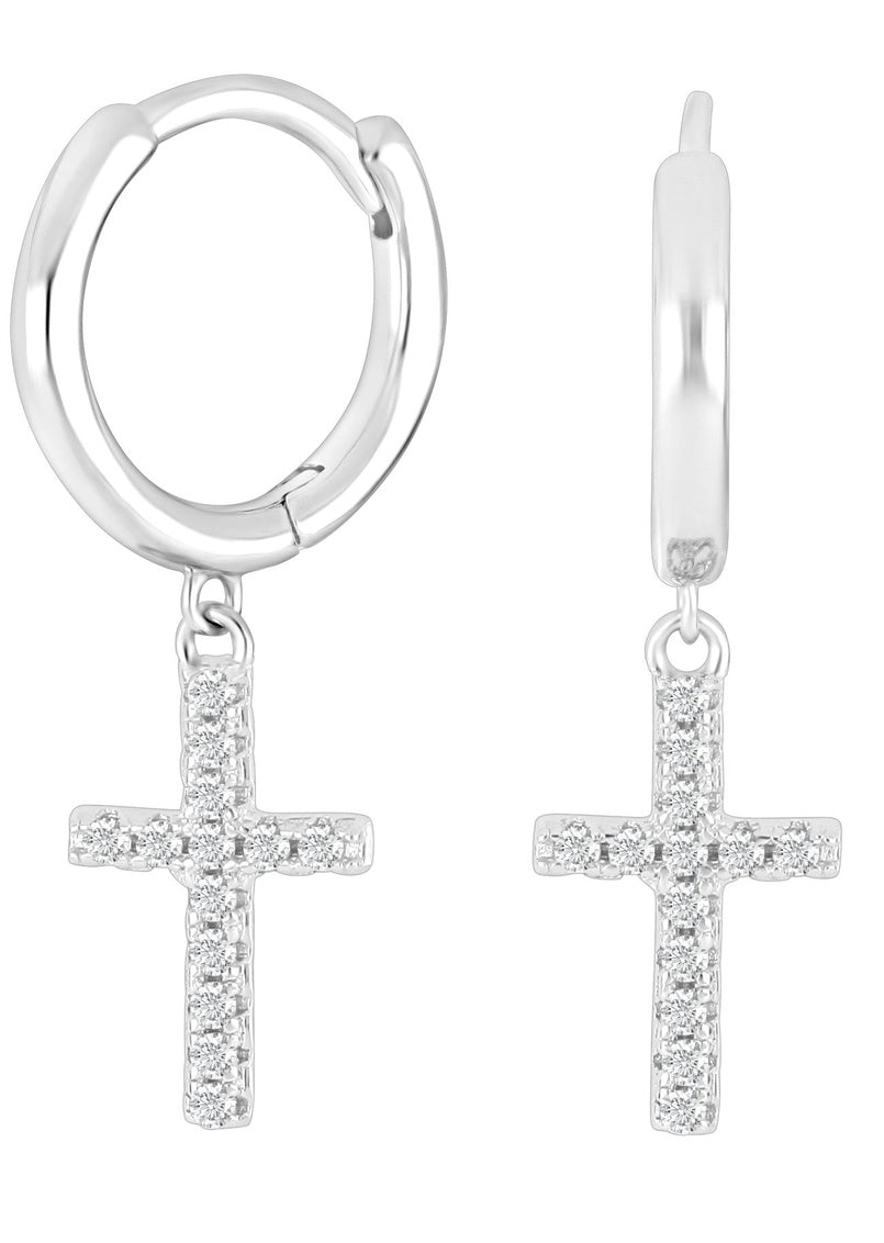 ALAINE Ear 12mm RPS 925 Cross Earrings