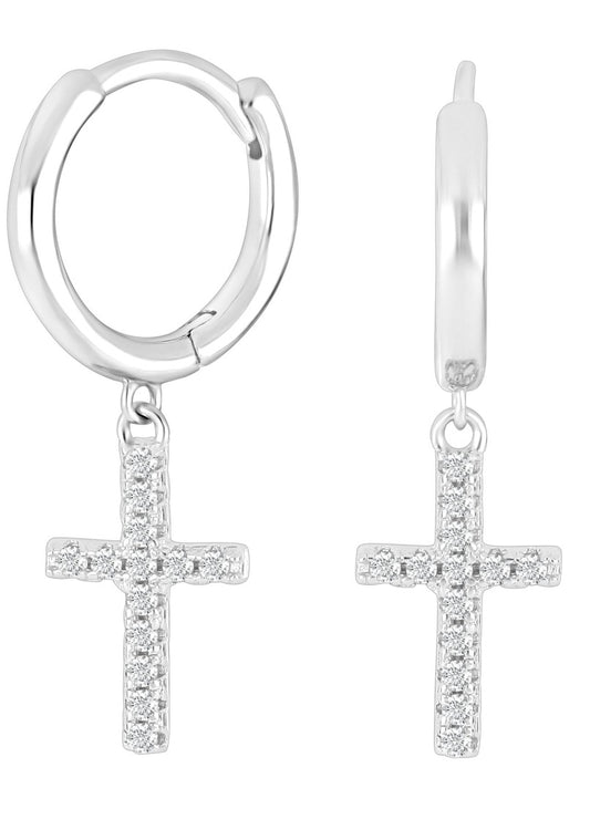 ALAINE Ear 12mm RPS 925 Cross Earrings