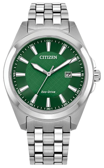 BM7530-50X Citizen Eco Drive Watch Silver Tone with Green Dial