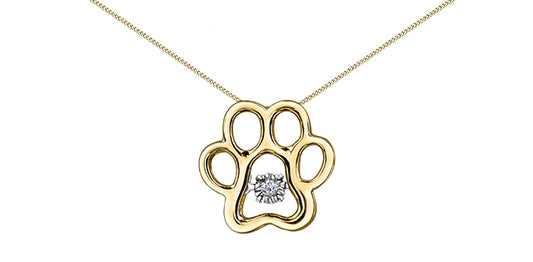 .02 Dia 10Ky Pulse Dogpaw Pendant
