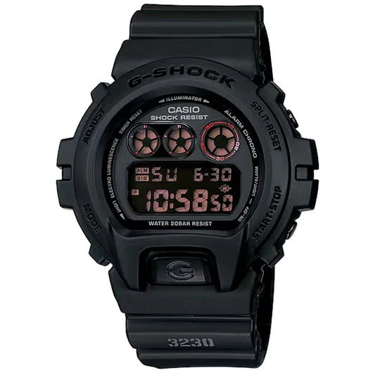 DW6900MS-1 G-Shock Matte Black with Red Numbers