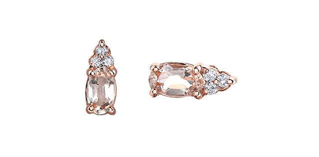 DD7643 10KR Morganite + Diamond Earrings