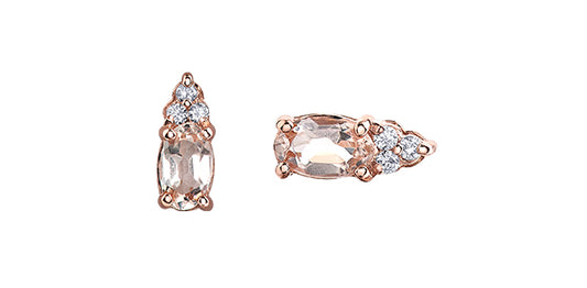 DD7643 10KR Morganite + Diamond Earrings