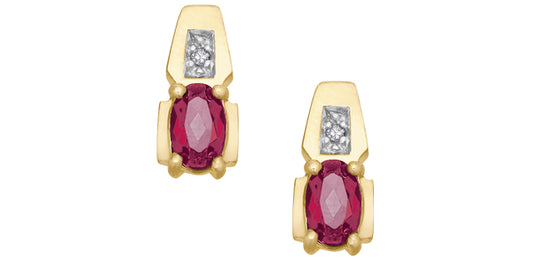 DX217RU 10ky Ruby + Diamond Earrings