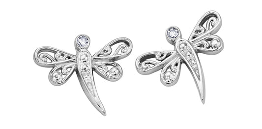 E1780W-10 10Kw .02ct Dia Dragonfly Studs