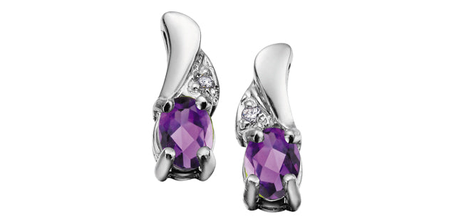 EE2008 Gemstone & .01tcw Diamond Earrings