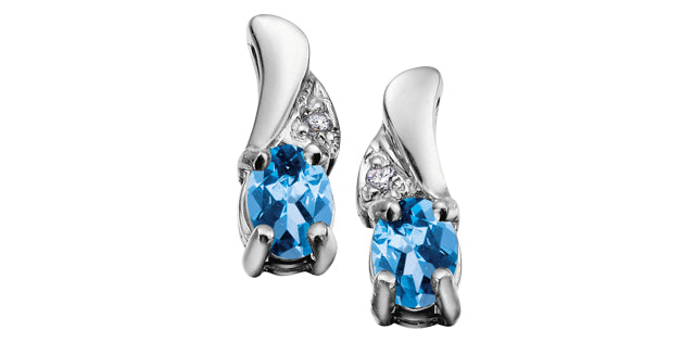 EE2008 Gemstone & .01tcw Diamond Earrings