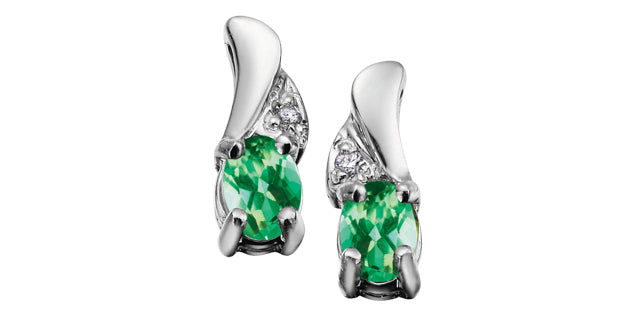 EE2008 Gemstone & .01tcw Diamond Earrings