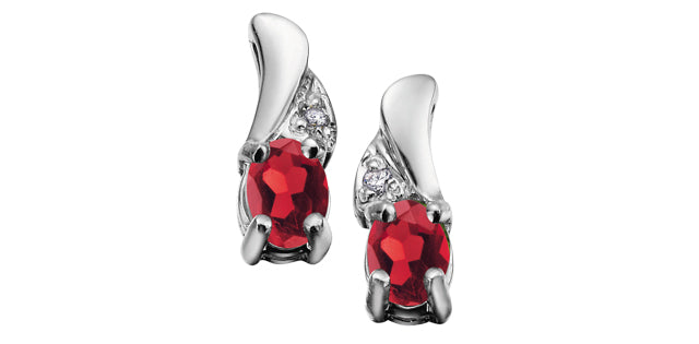 EE2008 Gemstone & .01tcw Diamond Earrings