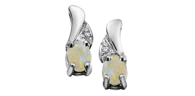 EE2008 Gemstone & .01tcw Diamond Earrings
