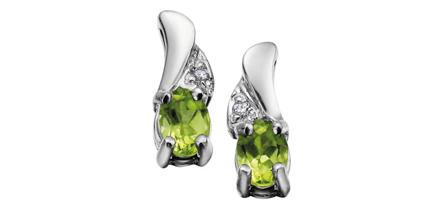 EE2008 Gemstone & .01tcw Diamond Earrings