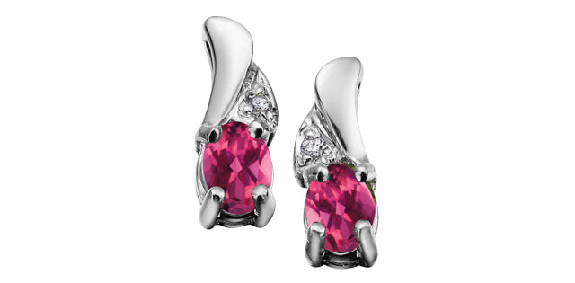 EE2008 Gemstone & .01tcw Diamond Earrings