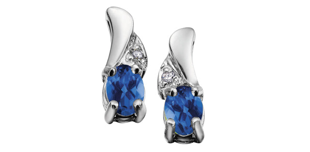 EE2008 Gemstone & .01tcw Diamond Earrings