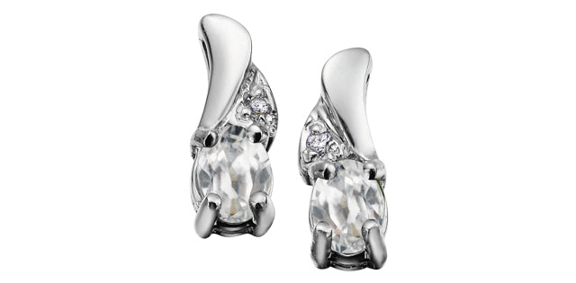 EE2008 Gemstone & .01tcw Diamond Earrings