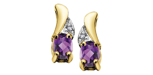 EE2008 Gemstone & .01tcw Diamond Earrings