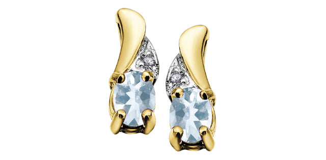 EE2008 Gemstone & .01tcw Diamond Earrings