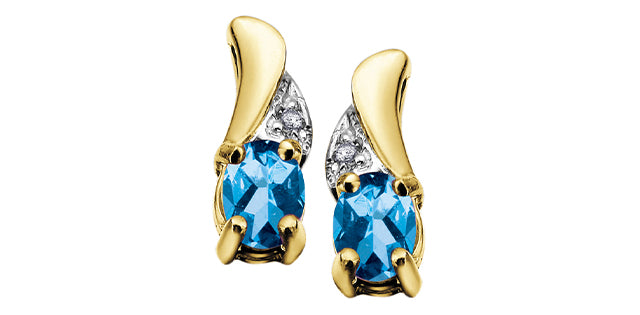 EE2008 Gemstone & .01tcw Diamond Earrings