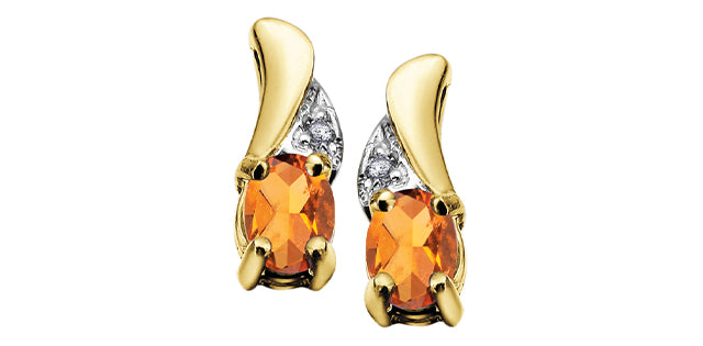 EE2008 Gemstone & .01tcw Diamond Earrings
