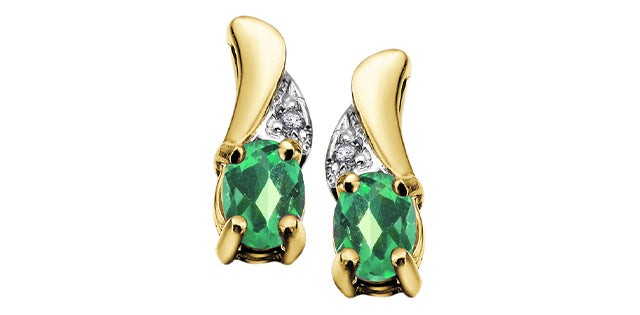 EE2008 Gemstone & .01tcw Diamond Earrings