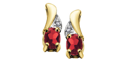 Garnet & Dia 10Ky Studs EE2008/1-10